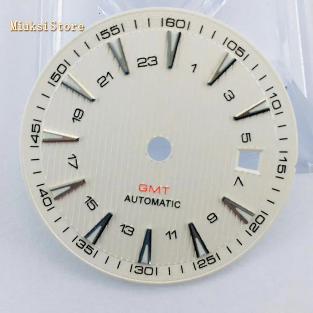 1 unidad de esfera de reloj estéril de 31 mm, color azul, negro y plateado, compatible con movimientos automáticos ETA 2836/2824, DG2813/3804 y Miyota 8215, 821A, 8205, modelo P951