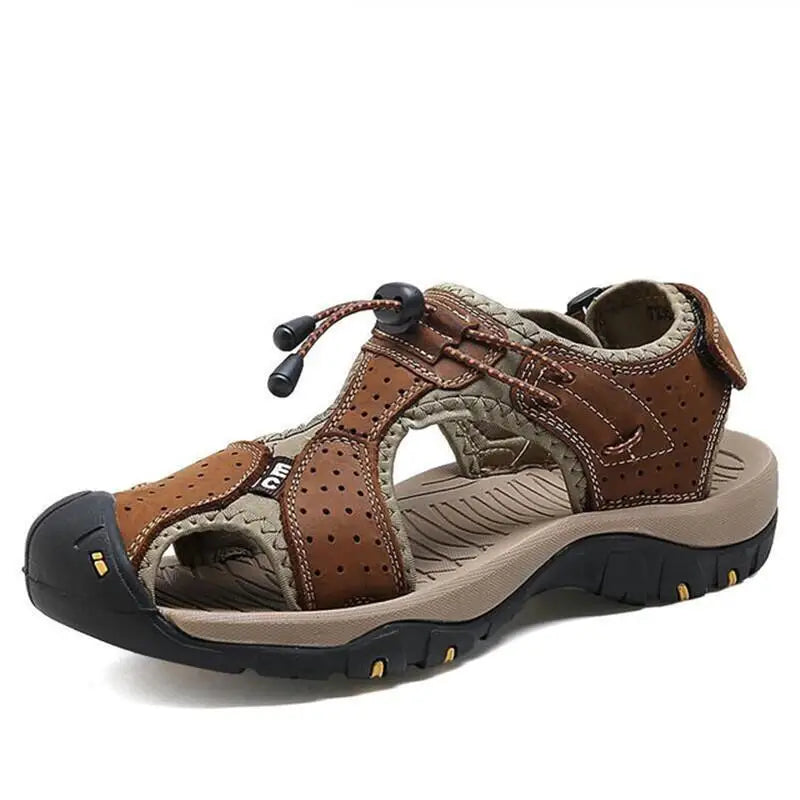New Men Shoes Genuine Leather Men Sandals Summer Men Causal Shoes Beach Sandals Man Fashion Outdoor Casual Sneakers Size 38-48