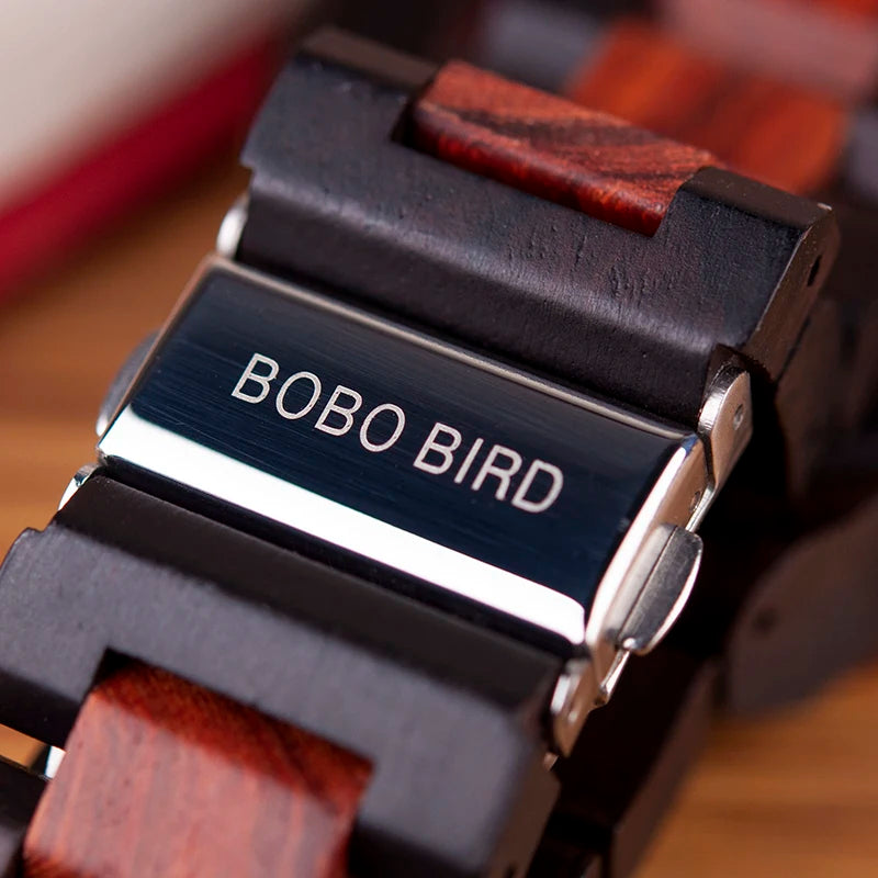 Wooden Automatic Mechanical Watch Men Wristwatch BOBO BIRD Top Fashion Luminous Hands Clock Custom Gift Box Relogio Masculino