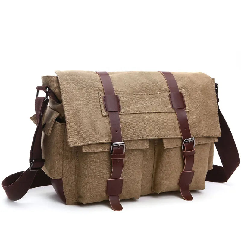 Męska torba listonoszka Scione, torba na ramię, płócienna torba typu crossbody, retro, codzienna, do biura, podróżna, w stylu vintage