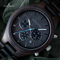 Chronograph Wristwatch BOBO BIRD Male Quartz Wooden Timepiece Auto Date Stopwatch Multifunctional Relogio Masculino Customized