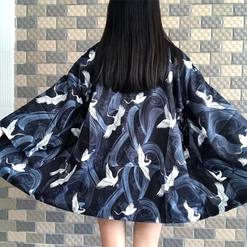 Womens Tops and Blouses 2020 Harajuku Kawaii Shirt Japanese Streetwear Outfit Kimono Cardigan Female Yukata Blouse Women  AA001