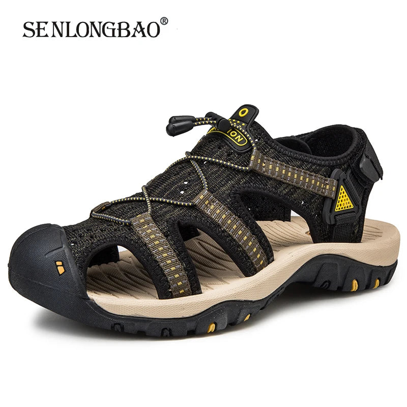 Brand New Summer Men Sandals Fashion Design Breathable Mesh Casual Beach Shoes Men Soft Bottom Outdoor Sandals Big Size 38-48