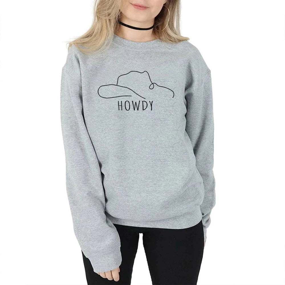 Howdy Hat Sweatshirt Country Western Shirts Rodeo Fashion Cowgirl Style Christmas Gift Shirt Country Music Top Tee Graphic Shirt