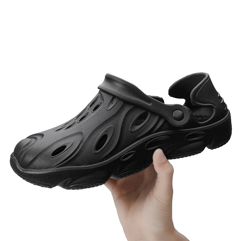 Men's Clogs Slip on Hollow Out Water Shoes Casual Garden Beach Walking Sandals Non-Slip Quick Dry EVA Hole Shoes