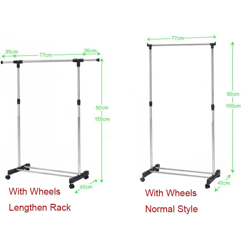 Coat Rack Stainless Steel Simple Assembly Can Be Removed Bedroom Move Clothes Hanger  Drying Furniture Clothes Hanger Stand