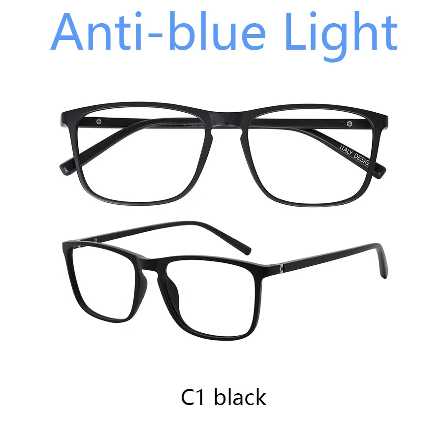 Gafas de lectura con filtro de luz azul para hombre, lentes transparentes para computadora, gafas de lectura con aumento, dioptrías para presbicia +1.0 +2.5