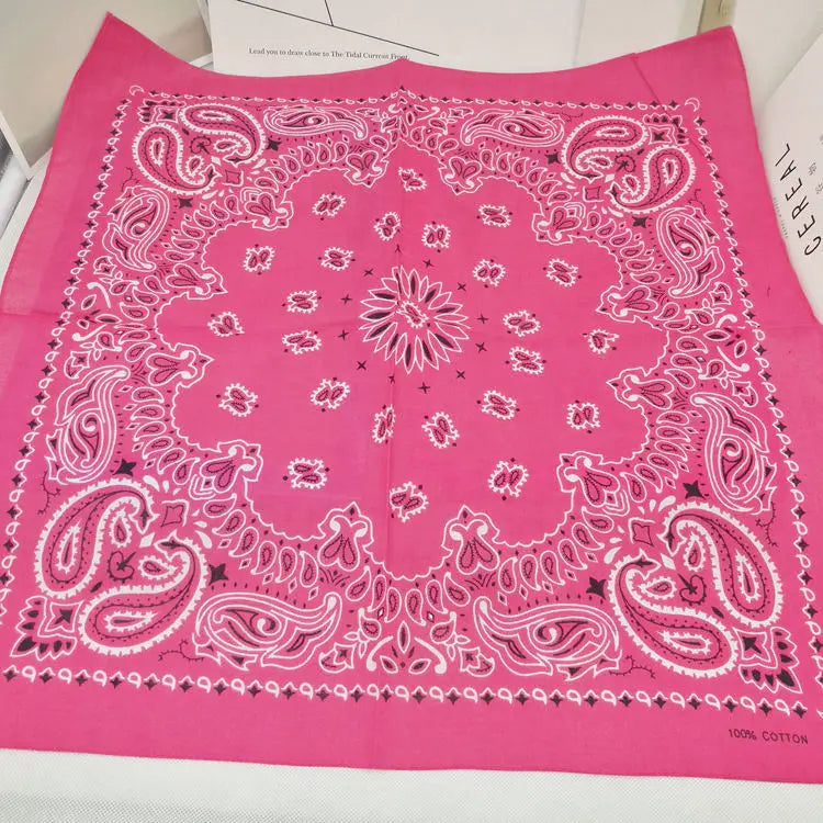 New Fashion Hip Hop 100% Cotton Bandana Square Scarf 55cm*55cm Black Red Paisley Headband Printed for Women/Men/Boys/Girls