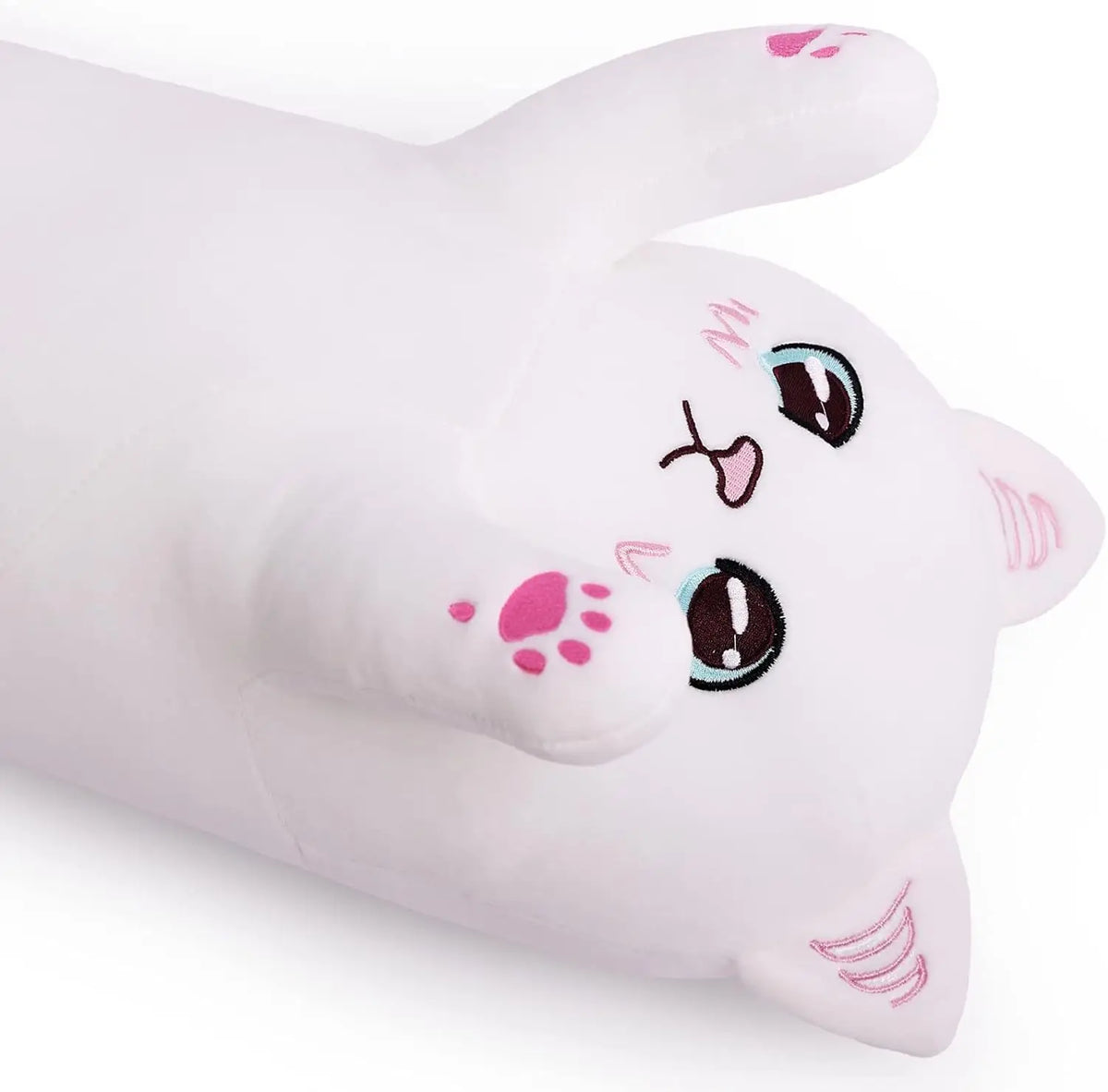 Almohada de peluche con forma de gato blanco para niños