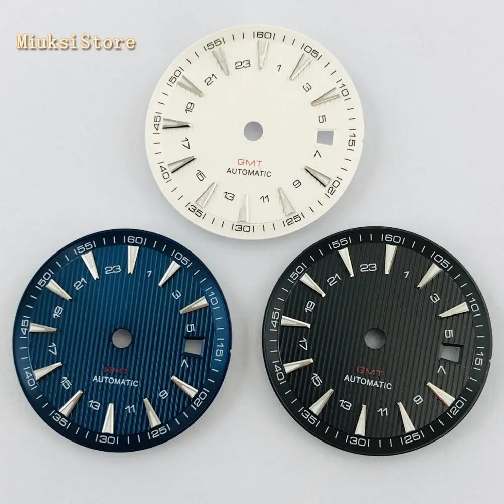 1PCS 31mm Sterile Blue Black Silver Watch Dial Fit ETA 2836/2824 DG2813/3804 Miyota 8215 821A 8205 Automatic Movement P951