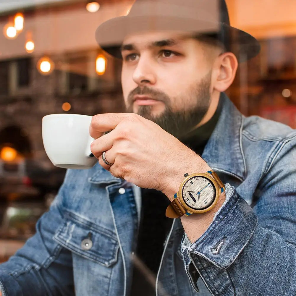 Couple Watch BOBO BIRD Wooden Simple Fashion Leather Wristwatch Men and Women Personality Timepiece Great Gift Reloj Luminous