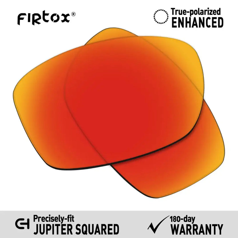 Firtox True UV400 polariserade ersättningslinser för Oakley Jupiter Squared OO9135 solglasögon (endast kompatibel lins) - Flera