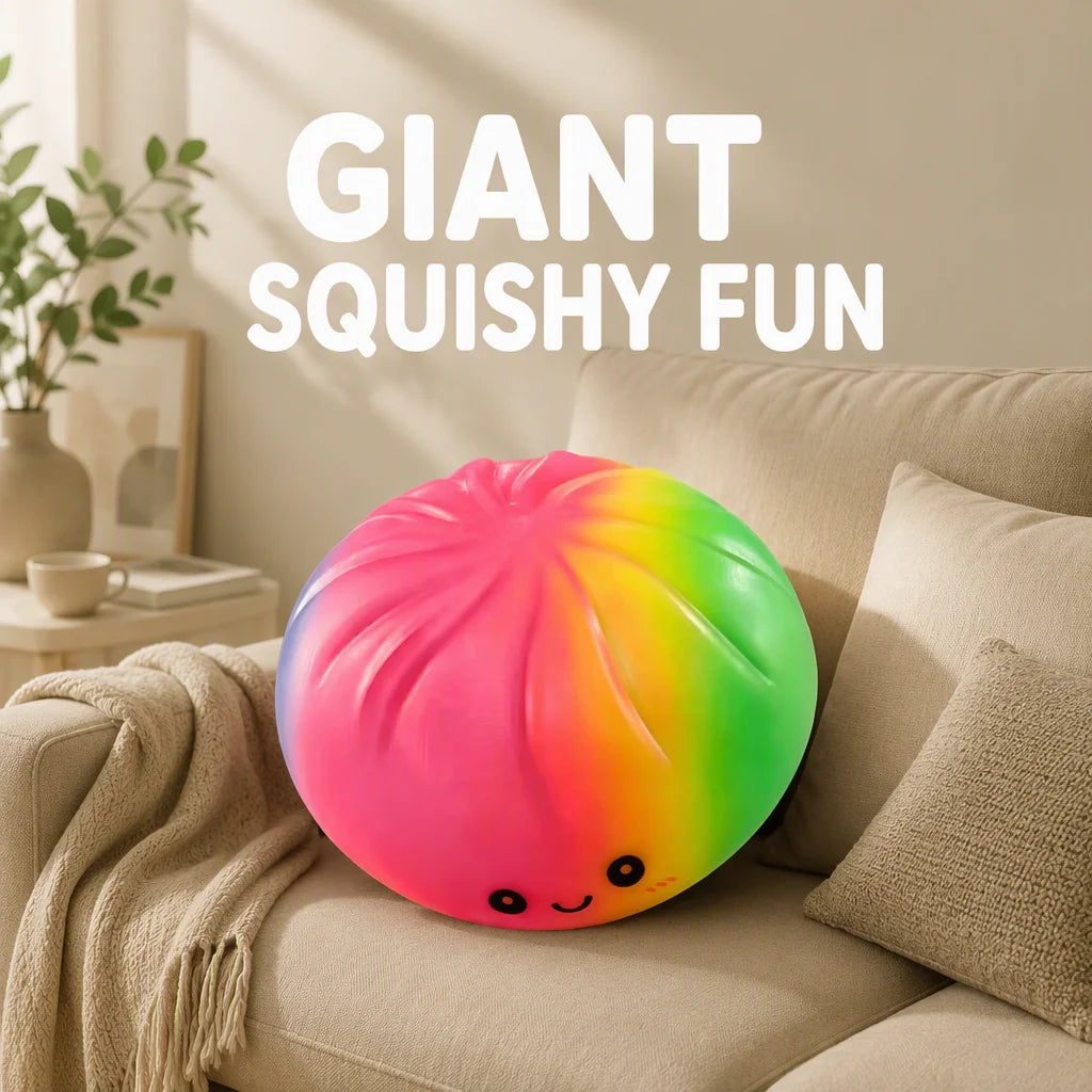 25cm Jumbo Rainbow Steamed Dumpling Squishy Stress Toy with Steamer
