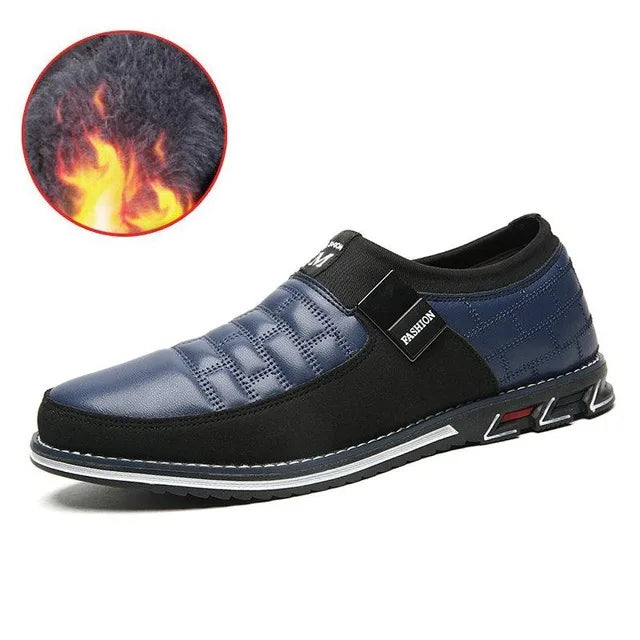 Leather Men Casual Shoes Classical Brand Mens Loafers Moccasins Breathable Slip on Black Driving Shoes Big Size