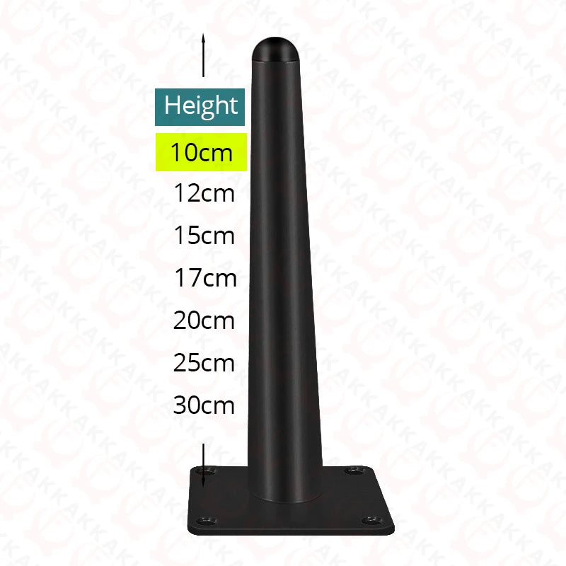 KAK 4Pcs Black Furniture Leg Gold Table Feet Replacement Cabinet Sofa Metal Feet With Screws 800KG Non-Punch Furniture Hardware