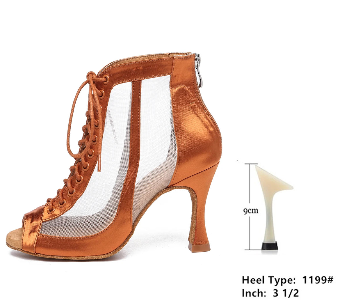 Botas de baile profesional LUOQIAO de satén con tacón medio para salón y ritmos latinos