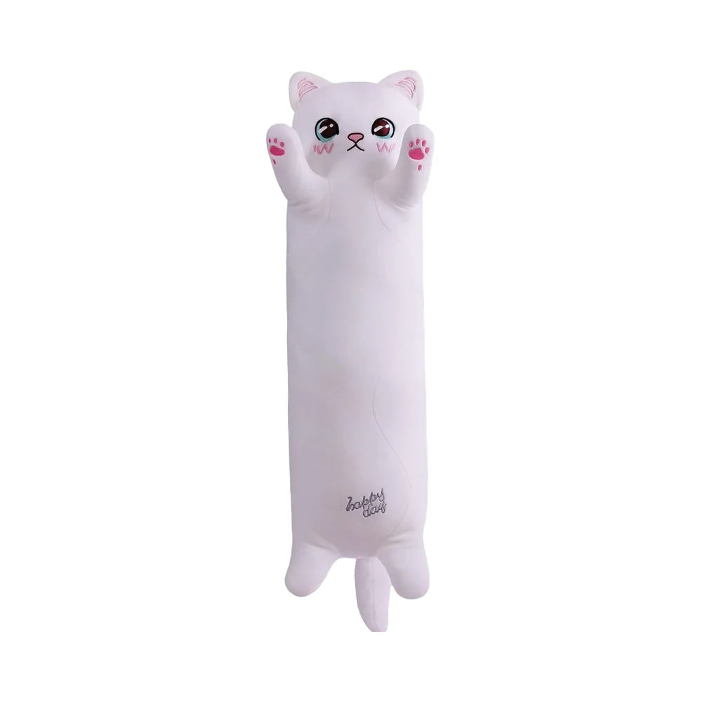 Almohada de peluche con forma de gato blanco para niños