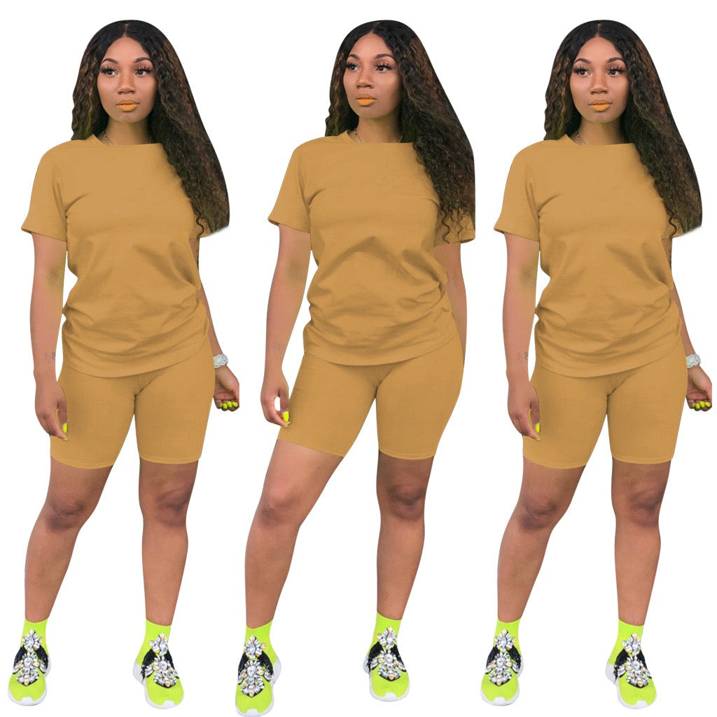 Specialdesignad logotyp plus size damkläder sommar bomull kortärmat tvådelat set damkläder 2023