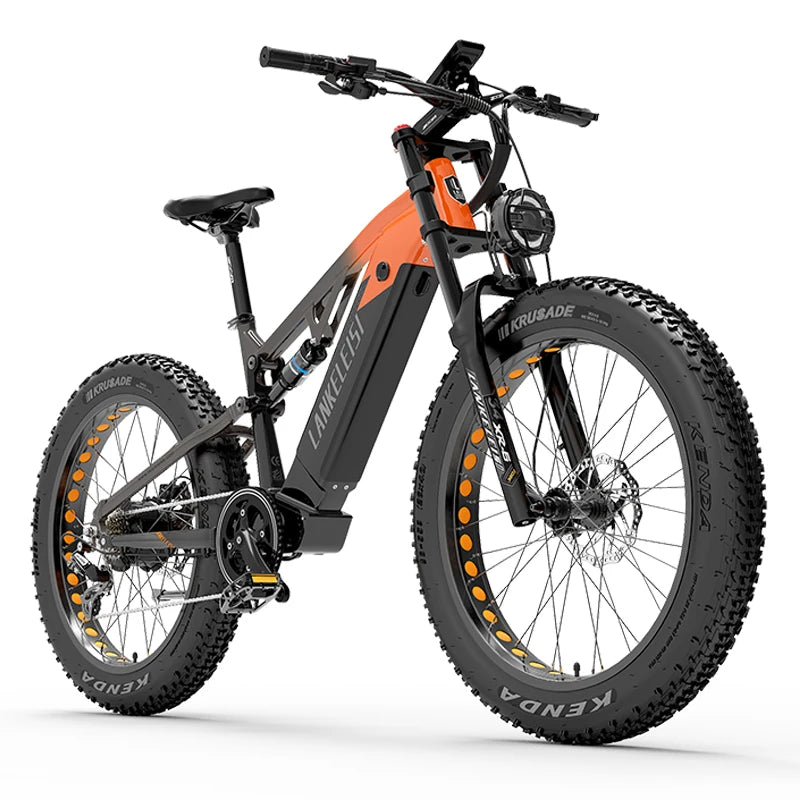 Stock en almacén de la UE, bicicleta de montaña eléctrica de 26 pulgadas con neumáticos gruesos LANKELEISI RV800, 48v 20ah, motor Bafang de 750w, bicicleta eléctrica
