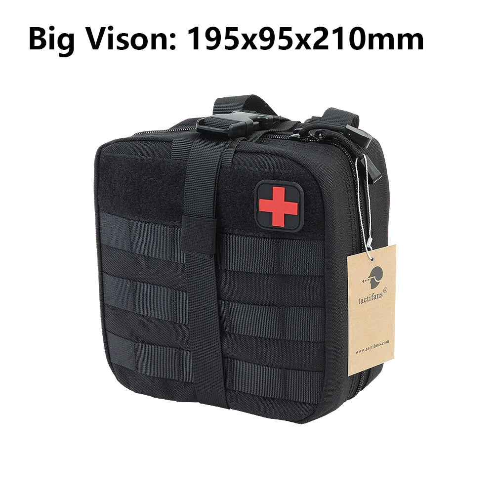 Bolsa de primeros auxilios TACTIFANS, parche, sistema Molle, gancho y bucle, kit médico táctico anfibio, EMT, emergencia, EDC, botiquín de supervivencia IFAK de desprendimiento rápido