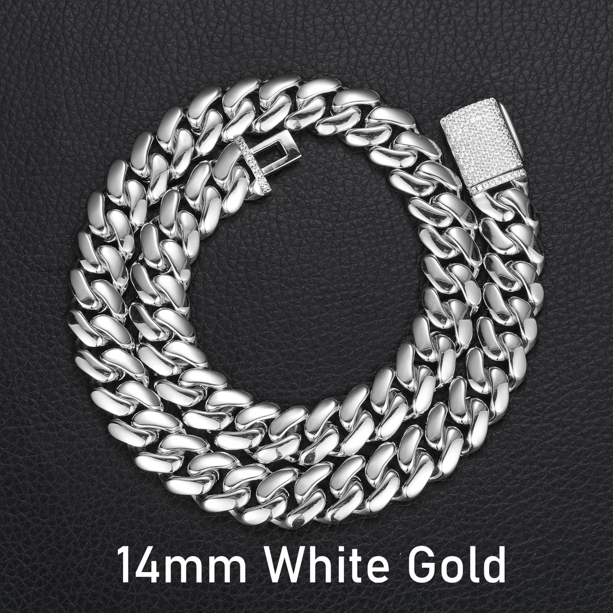 Collar de cadena cubana Miami de lujo estilo hip hop, eslabones de 10mm-22mm de plata de ley 925 maciza con diamantes de moissanita tipo "iced out" y cierre de hebilla