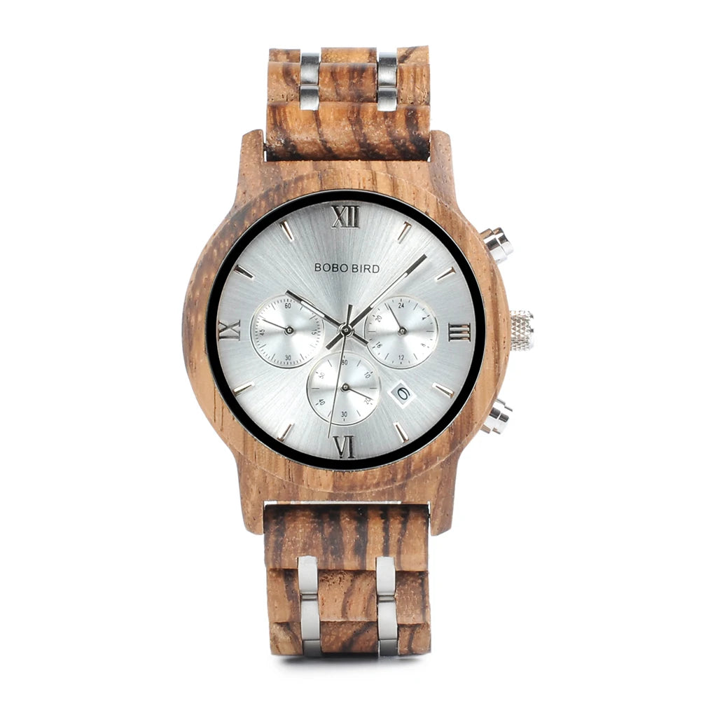 BOBO BIRD Women Watches Luxury Chronograph Watch With Auto Date Versatile Ladies Wooden Timepieces Custom Couple Quartz Watch