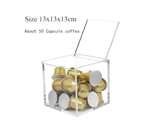 Soporte transparente para cápsulas de café, compatible con Dolce Gusto y Nespresso, caja de almacenamiento de acrílico para cápsulas de café, accesorios para el hogar