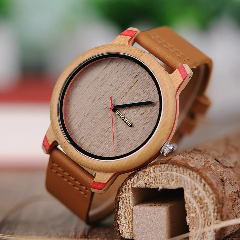 Drewniane zegarki na rękę BOBO BIRD z japońskim mechanizmem Miyota, modne designerskie zegarki z bambusa, możliwość personalizacji LOGO OEM