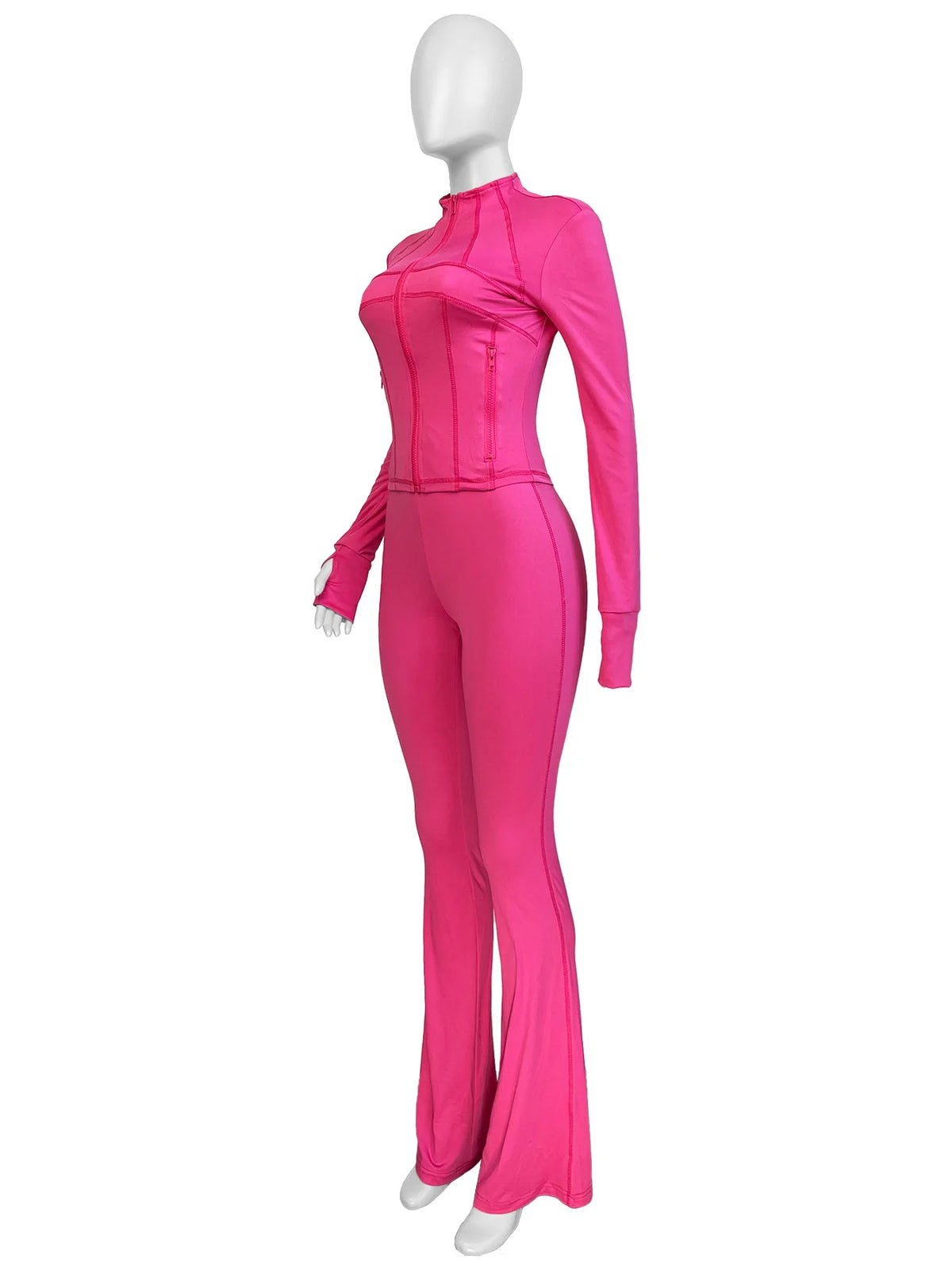 Fall 2024 Women Clothes Two Piece Flared Pants Tracksuits Set Casual Gym Activ Wear 2 Piece Set Gymwear Women Trending