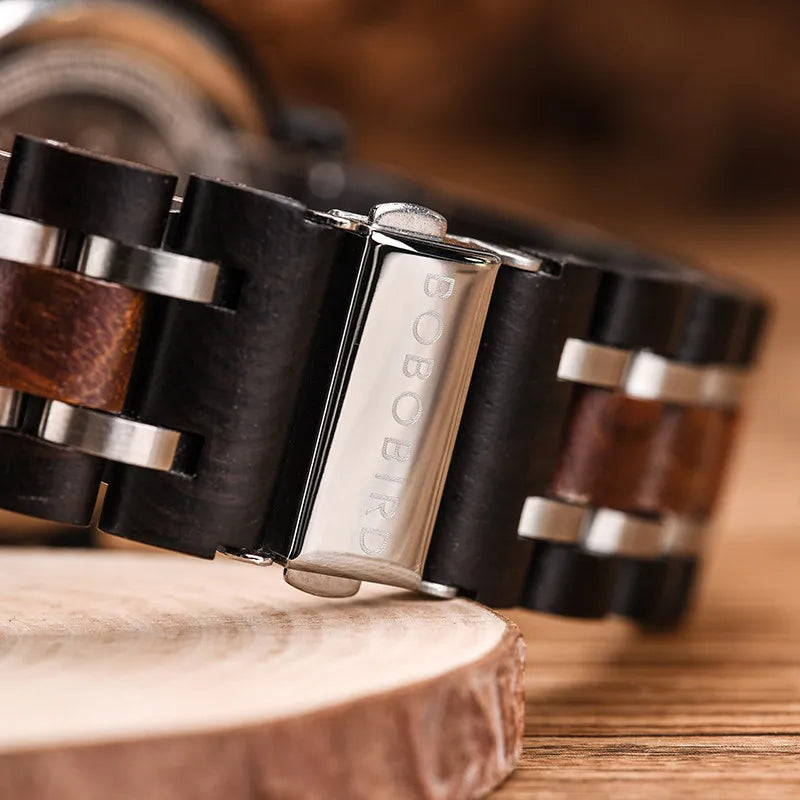 Customized BOBOBIRD Wood Watch Engrave Your Personalized Logo on the Back Cover Relogio Masculino Gift With Wooden Box L-S18-1