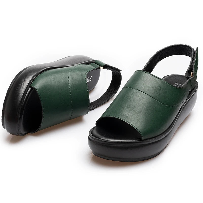 GKTINOO Women's Sandals Genuine Leather Platform Sandal 2026 Summer Thick Sole High Heels Ladies Sandal Summer Shoes for Women