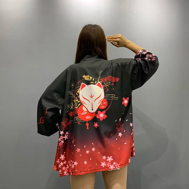 Womens Tops and Blouses 2020 Harajuku Kawaii Shirt Japanese Streetwear Outfit Kimono Cardigan Female Yukata Blouse Women  AA001