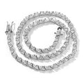 5MM Triangle Tennis Chain Brass Necklace with Zirconia Stones