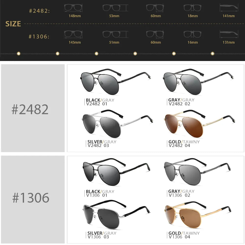 VEITHDIA Men's Sunglasses Fashion Brand Designer Driving Polarized UV400 Lens Outdoor Male Sun Glasses Sports Eyeglasses  1306