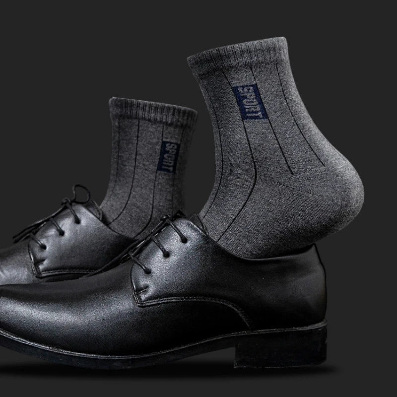 20 unidades = 10 pares de calcetines de algodón de alta calidad para hombre, transpirables, absorbentes, de caña media, color negro, desodorantes, calcetines de negocios para regalo.