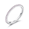 WOSTU Genuine 100% 925 Sterling Silver Simple Geometric Round Single Stackable Finger Rings for Women Engagement Jewelry CQR066