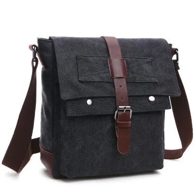 Scione Men Business Messenger Bags for Men Shoulder Bag Canvas Crossbody Pack Retro Casual Office Travel Bag Vintage Retro Bags