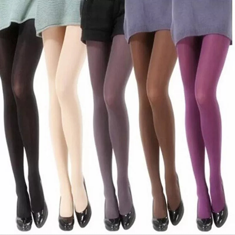 Women 80D Velvet Multi Colored Girls Stockings Anti-Hook Footless Tights Stocking Dance Pantyhose Female Winter