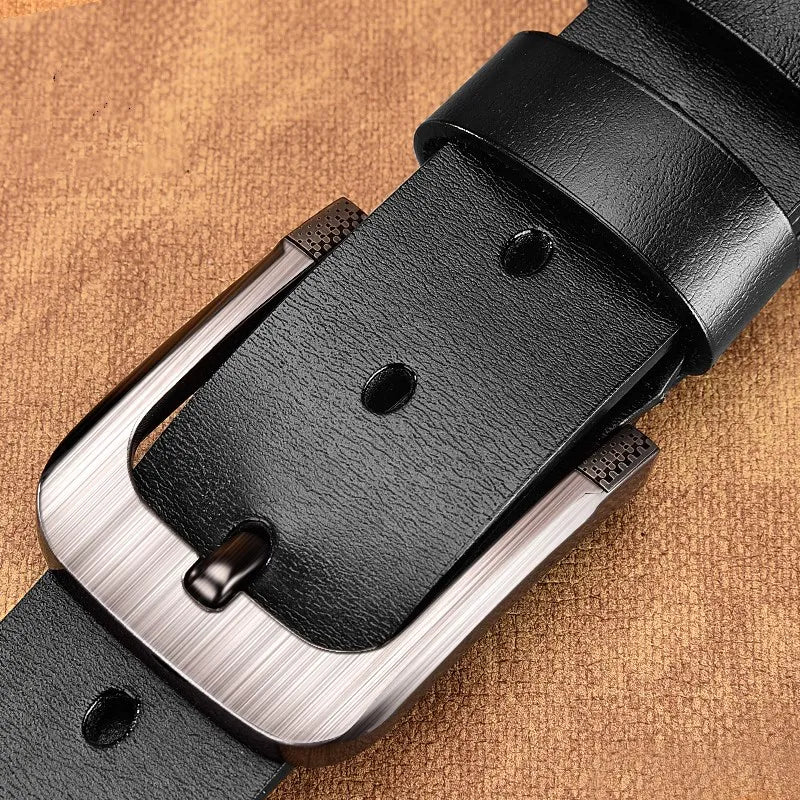 Genuine Leather for Men's High Quality Buckle Jeans Cowskin Casual Belts Business Cowboy Waistband Male Fashion Designer 2023New