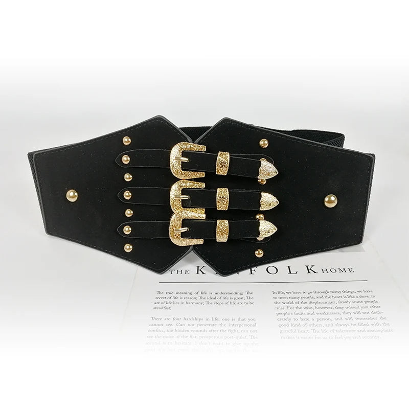 Elastic Corset Belt Plus Size Wide Belts for Women Waist Stretch Cummerbunds Big Waistband Dress Vintage Ceinture Femme