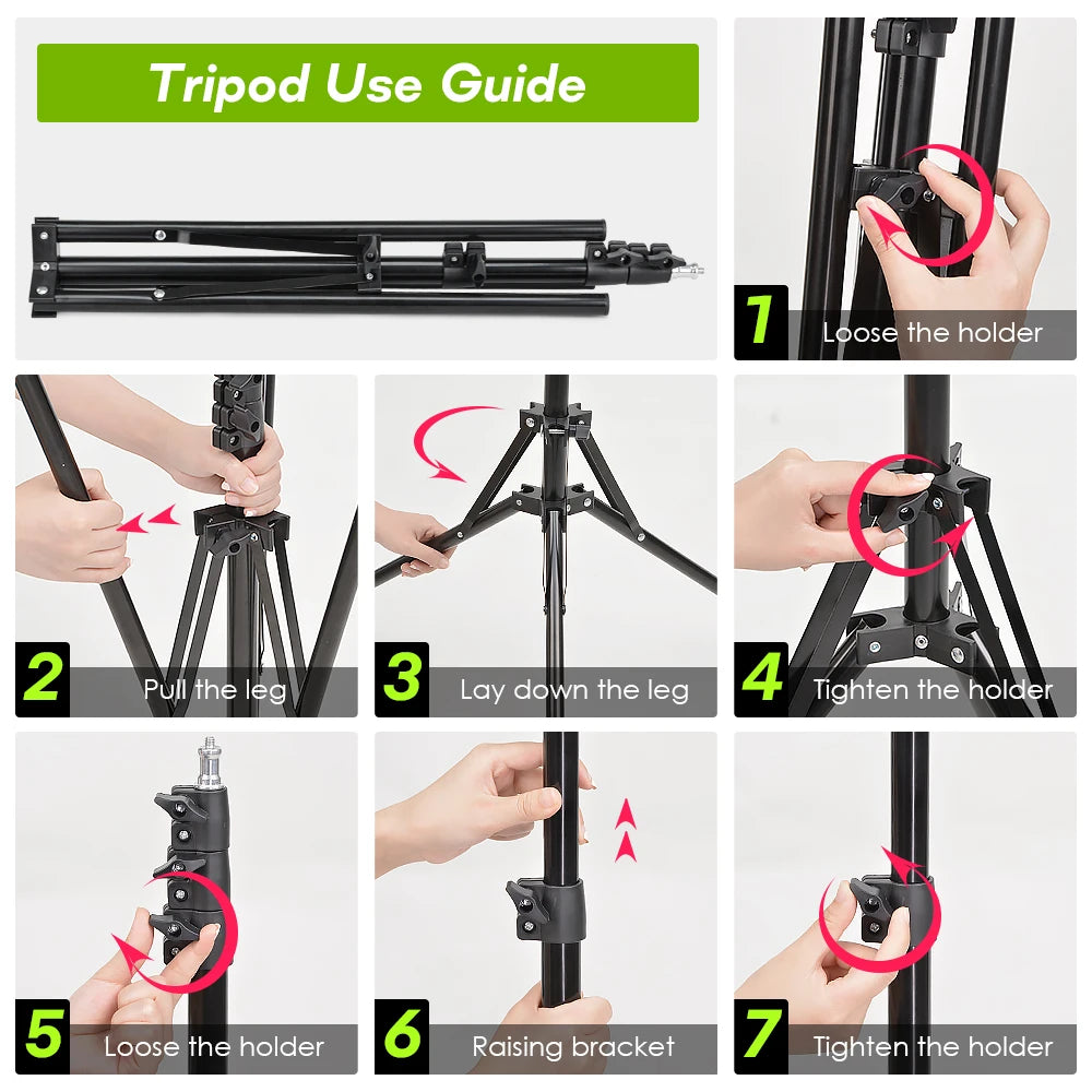 Professional Tripod with LED Ring Light and Phone Holder for Mobile Phones