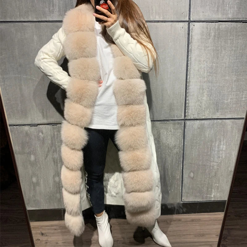 Fur Sweater Natural Fur Sweater Long 120-125cm Length Fur Cardigan