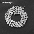 Brass CZ Tennis Chain Necklace with Cubic Zirconia for Men and Women
