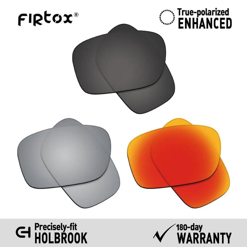 Firtox True UV400 polariserade ersättningslinser för Oakley Holbrook OO9102-solglasögon (endast kompatibla linser) - flera färger