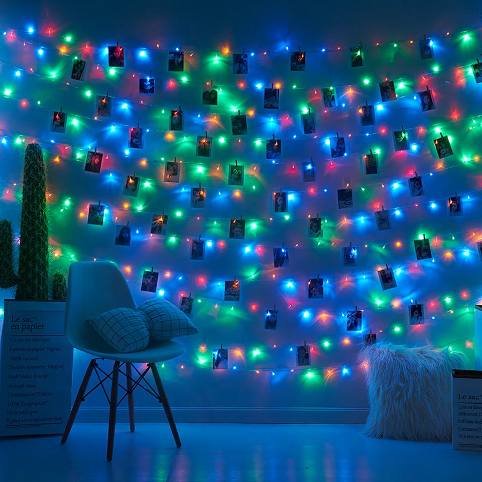 LED Fairy String Lights with Photo Clips 5M-10M USB or Battery Operated