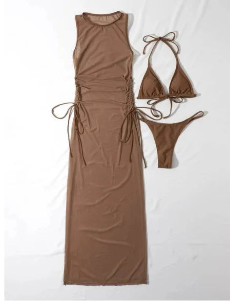 Three Piece Swimsuit for Women With Cover Ups Swim Suit Bikini Swimsuit Cover Up Swimwear Beach Cover Ups for Women