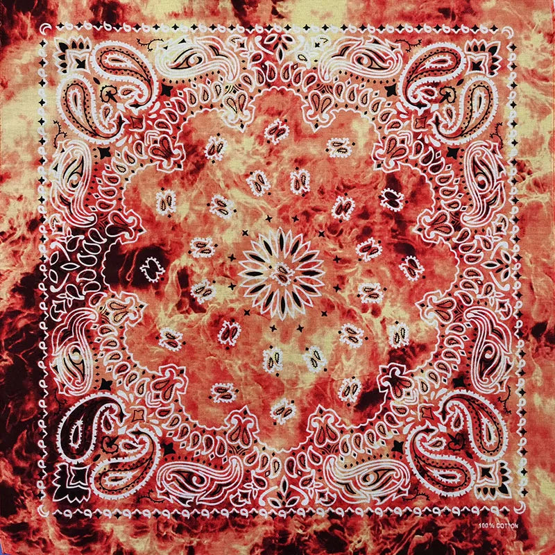 New Fashion Hip Hop 100% Cotton Bandana Square Scarf 55cm*55cm Black Red Paisley Headband Printed for Women/Men/Boys/Girls