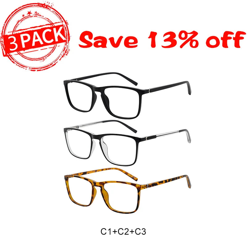 Blue Light Blocking Reading Glasses Men Transparent Computer Eyeglasses Reading Magnifying Eyewear Presbyopic Diopters +1.0 +2.5