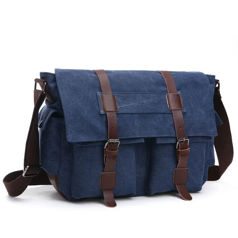 Męska torba listonoszka Scione, torba na ramię, płócienna torba typu crossbody, retro, codzienna, do biura, podróżna, w stylu vintage