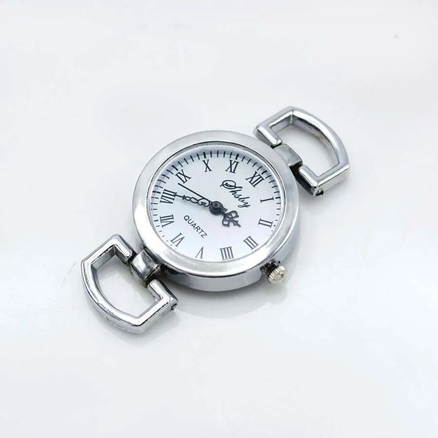 Cabezal de reloj plateado con personalidad DIY Shsby, números romanos, esfera circular, núcleo de reloj, accesorios para correas de reloj, venta al por mayor